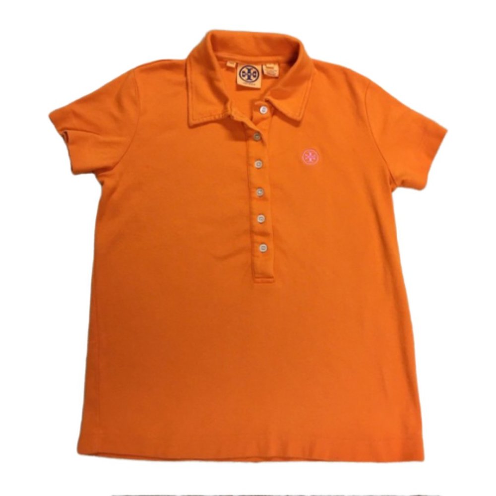 Tory Burch Orange Polo Shirt Size Small